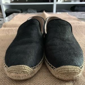 Steven black pony espadrille